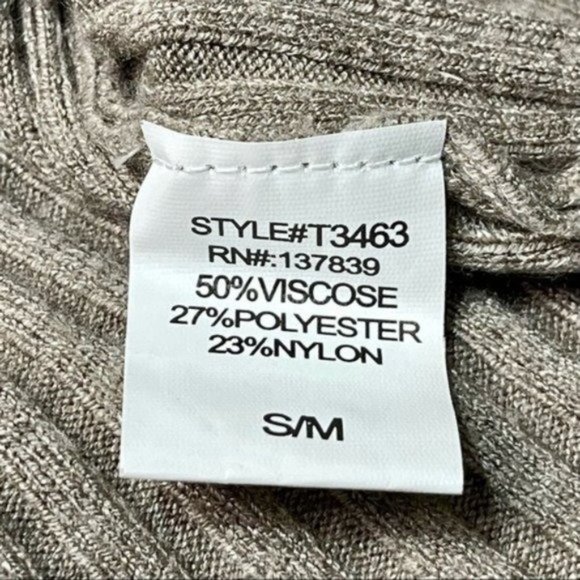 Dreamers Open Front Ribbed Cardigan Long Mocha Small Medium - Picture 9 of 9